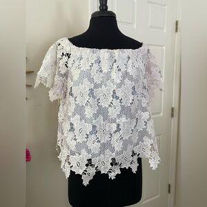 Miss Me White Floral Lace Blouse